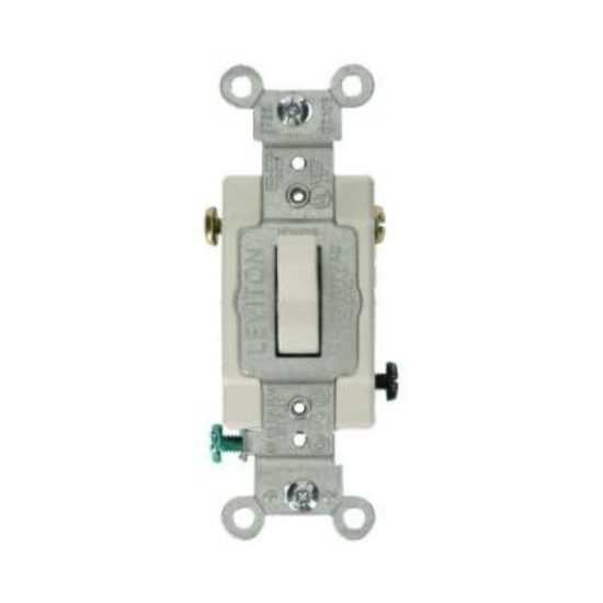 Leviton Illuminated Grounded Toggle White 15A 3-Way Switch