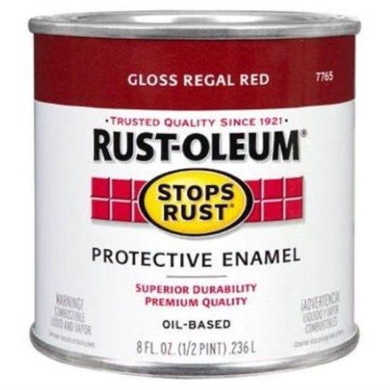Rust-Oleum Stops Rust Oil Based Gloss Protective Rust Control Enamel, Regal Red, 1/2 Pt.