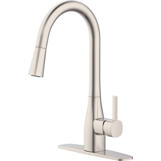 Home Impressions Single Handle Pull-Down Kitchen Faucet, Brushed Nickel