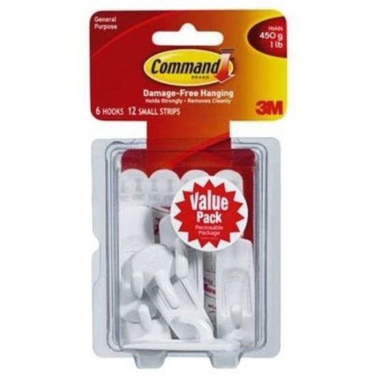 3M Command Small Utility Adhesive Hook (6-Pack)