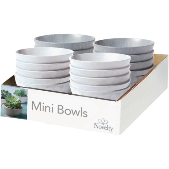 Novelty Artstone 5 In. Earth Tones Cache Pot Bowl (Assorted Colors)