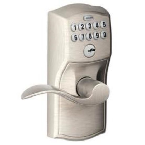 Schlage Camelot Lever Satin Nickel Electronic Keypad Entry Lock