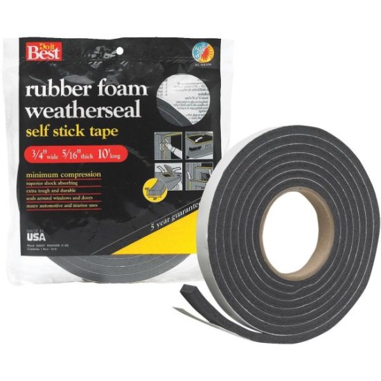 Do it Best 3/4" W x 5/16" T x 10' L Black Foam Weatherstrip Tape