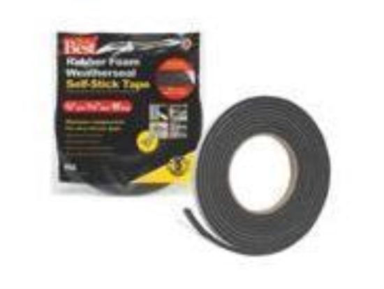 Do it Best 3/8" W x 3/16 "T x 10' L Black Foam Weatherstrip Tape
