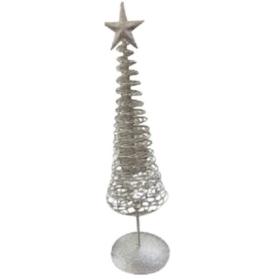 22 In. Silver Spiral Wire Christmas Tree