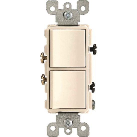 Leviton Single Pole Light Almond 15A Duplex Switch