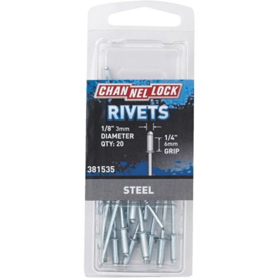 Channellock 1/8 In. Dia. x 1/4 In. Grip Steel POP Rivet (20-Pack)