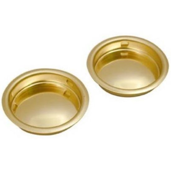 Johnson Hardware 2-1/8 In. Dia. Brass Snap-In Flush Cup Pocket Door Pull (2-Count)