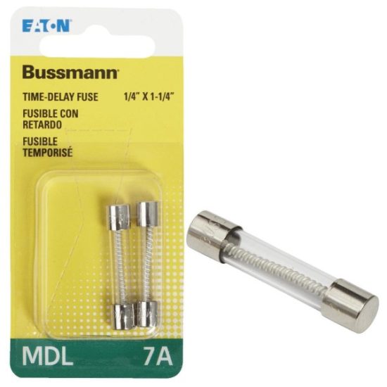 Bussmann 7A MDL Glass Tube Electronic Fuse (2-Pack)