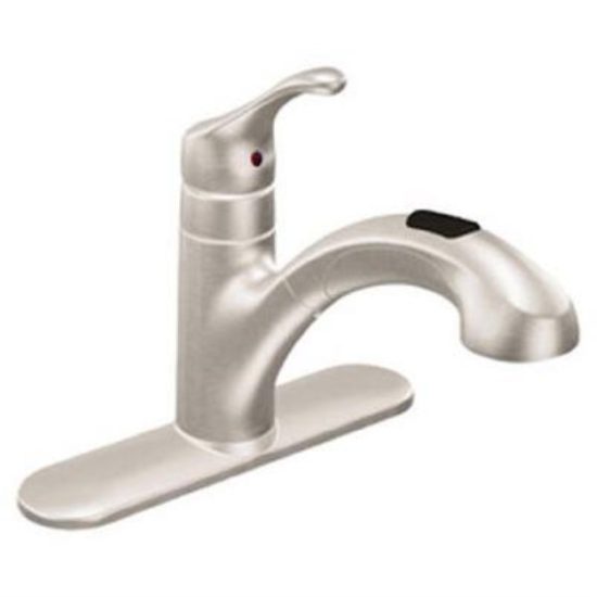 Moen Renzo Single Handle Lever Pull-Out Kitchen Faucet, Stainless