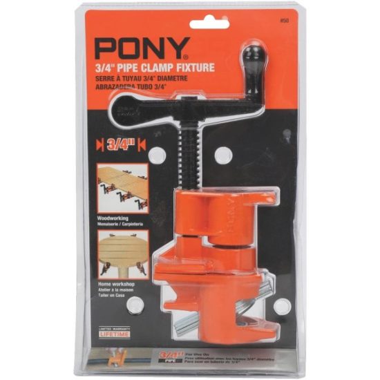 Pony 3/4 In. Pipe Clamp Fixture with Crank Handle for Black Pipe