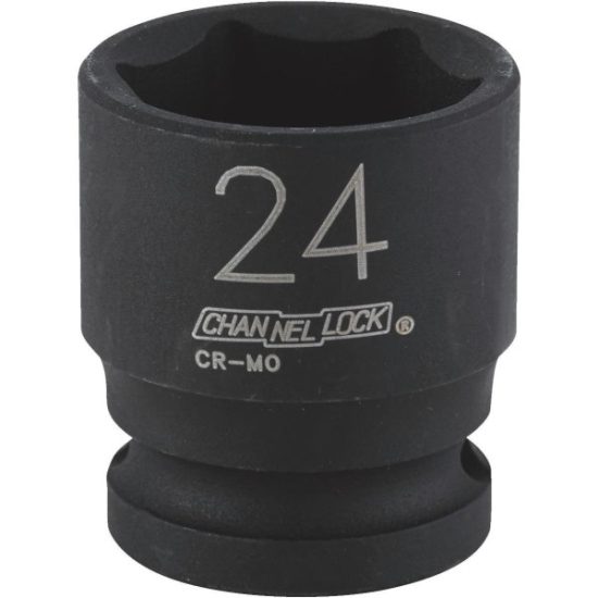 Channellock 1/2 In. Drive 24 mm 6-Point Shallow Metric Impact Socket