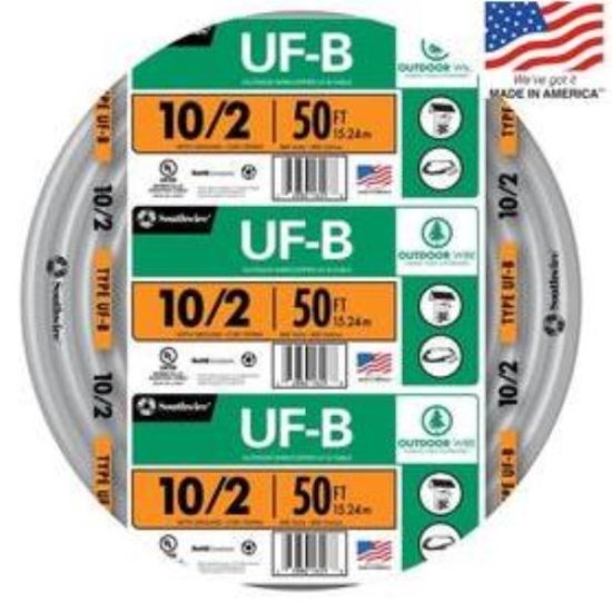 Southwire 50 Ft. 10 AWG 2-Conductor UFW/G Electrical Wire