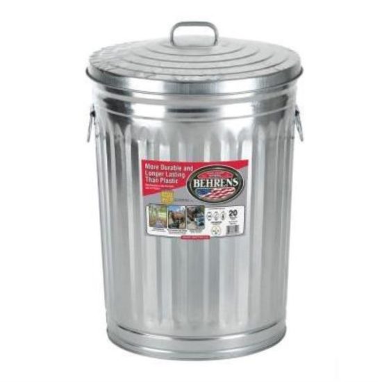 Behrens 20 Gal. Silver Trash Can with Lid