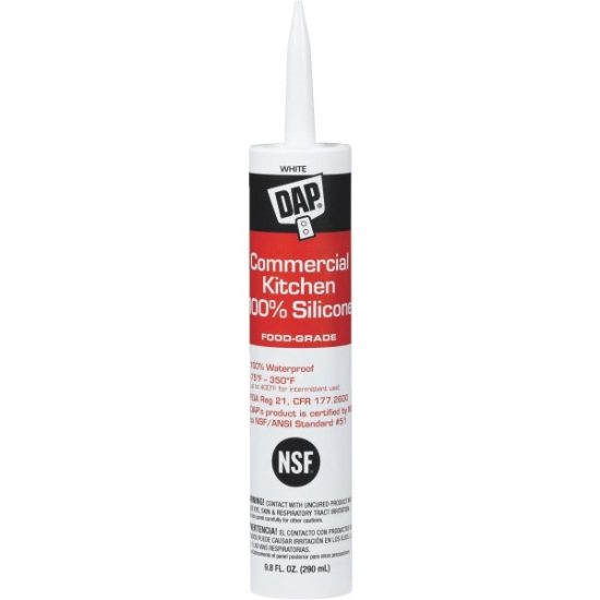 Dap 9.8 Oz. Commercial Kitchen Food-Grade Silicone Sealant, White