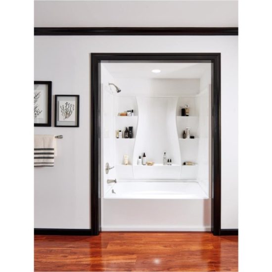Delta Classic 400 3-Piece 60 In. L x 32 In. D (Bathtub) Tub Wall Kit in White
