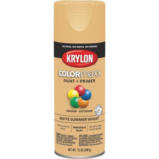 Krylon Colormaxx Matte Spray Paint & Primer, Summer Wheat