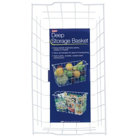 Grayline 8-3/4 In. W. x 9-1/4 In. H. x 16 In. L. Vinyl Coated Wire Deep Storage Basket, White
