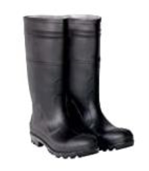 Servus Men's Size 8 Black Plain Toe PVC Rubber Boot