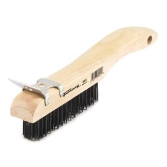 Forney 10-1/4 In. Shoe Handle Wire Brush & Scraper with Carbon Steel Bristles