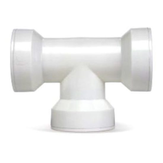 Keeney Insta-Plumb 1-1/2 In. White Plastic Coupling Tee
