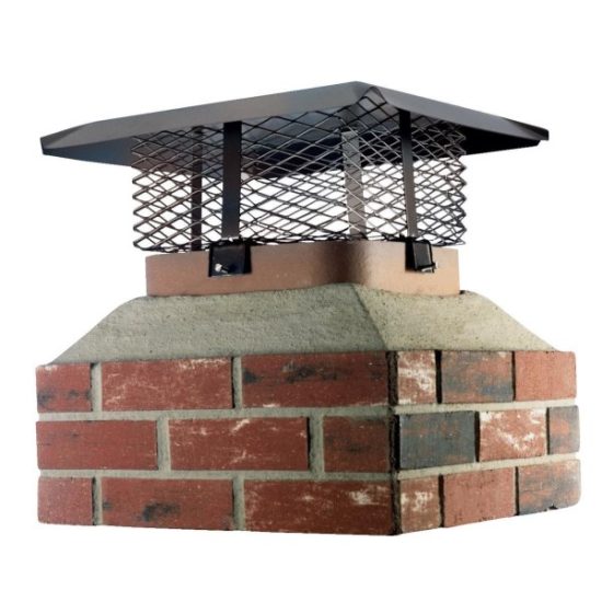 Shelter Adjustable Black Galvanized Steel Single Flue Chimney Cap for Large Flue