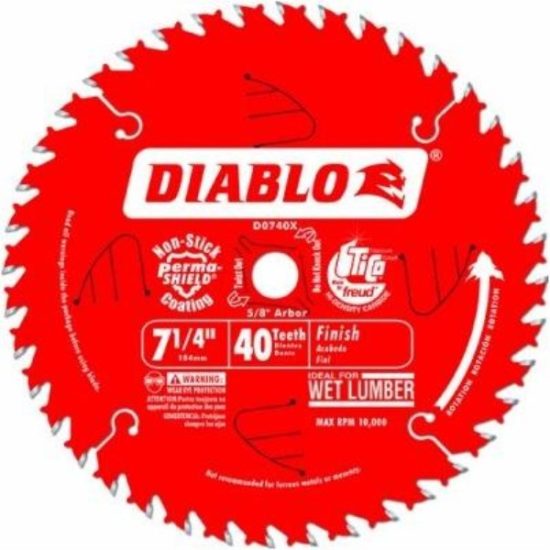 Diablo 7-1/4 In. 40-Tooth Finish Circular Saw Blade, Bulk