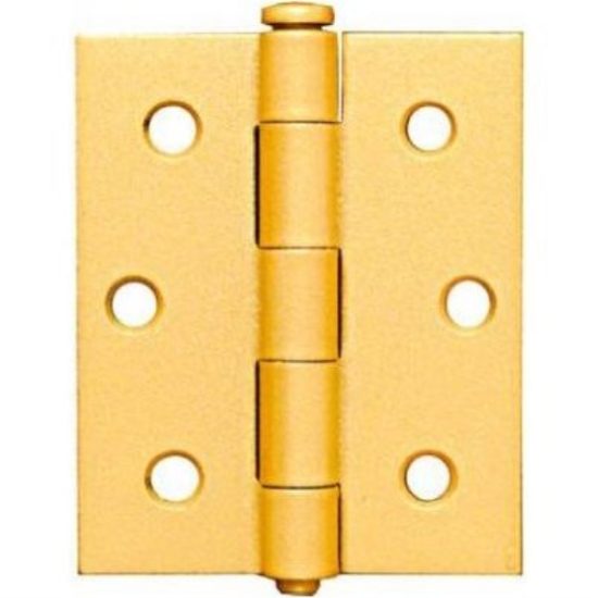 National 3 In. Square Corner Brass Screen Door Hinge (2-Pack)