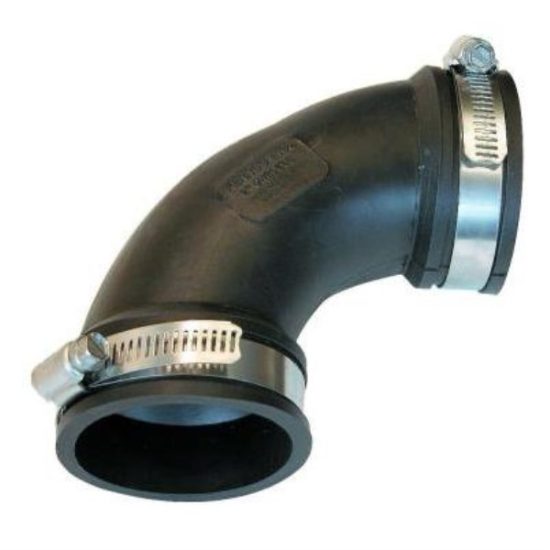 Fernco Flexible 2 In. 90 Deg. Flexible Repair PVC Sewer & Drain Elbow (1/4 Bend)