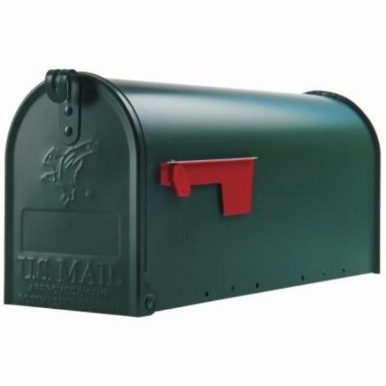 Gibraltar Elite T1 Green Steel Rural Post Mount Mailbox