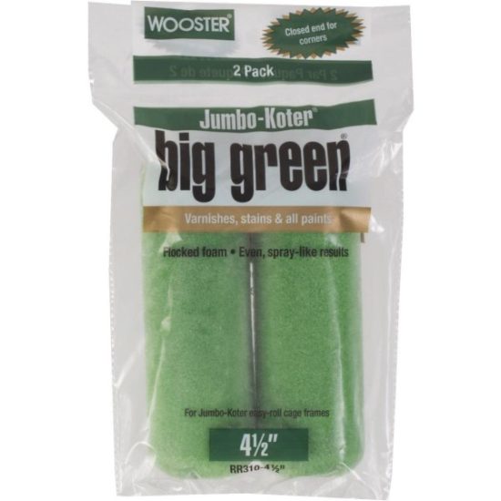 Wooster Jumbo-Koter 4-1/2 In. x 3/8 In. Flocked Mini Foam Roller Cover (2-Pack)