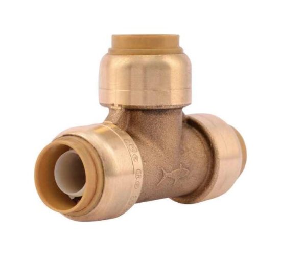 SharkBite 1/2 In. x 1/2 In. x 1/2 In. Brass Push-to-Connect Tee (4-Pack)