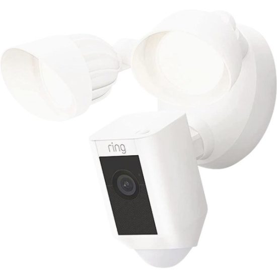 Ring Floodlight Cam Wire Plus Hardwired Indoor/Outdoor Security Camera, White