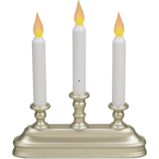 Xodus 10-1/4 In. x 9 In. x 2 In. Pewter LED Battery Operated Dual Candelabra