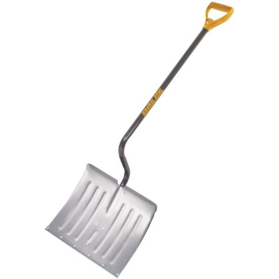 True Temper 18 In. Aluminum Snow Shovel with Steel Wear Strip and 37.5 In. Steel Handle