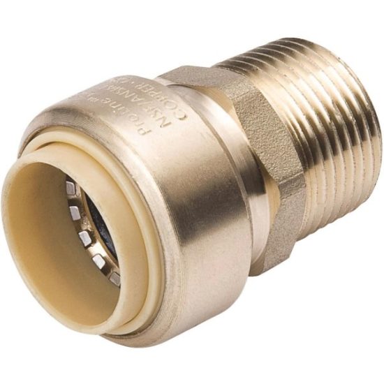 ProLine 1 In. x 1 In. MPT Brass Push Fit Adapter
