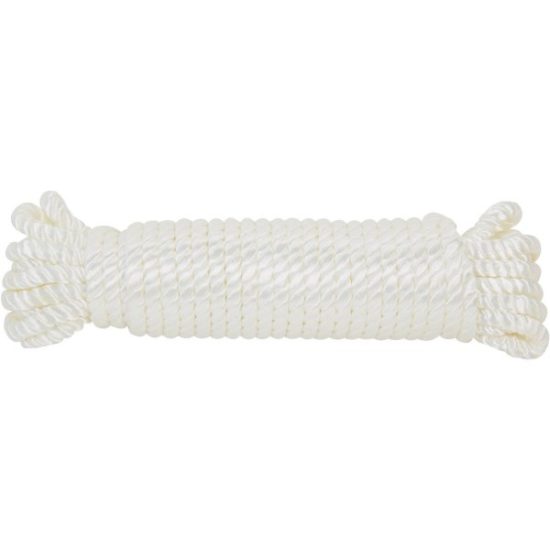 Do it Best 3/8 In. x 50 Ft. White Twisted Nylon Packaged Rope