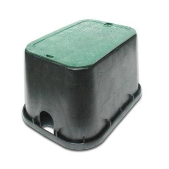 NDS 14 In. x 19 In. Standard Rectangular Black & Green Valve Box with Cover