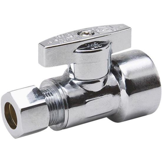 ProLine 1/2 In. FIP x 3/8 In. Compression Brass Quarter Turn Straight Valve