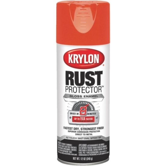 Krylon Rust Tough 12 Oz. Gloss Alkyd Enamel Spray Paint, Orange