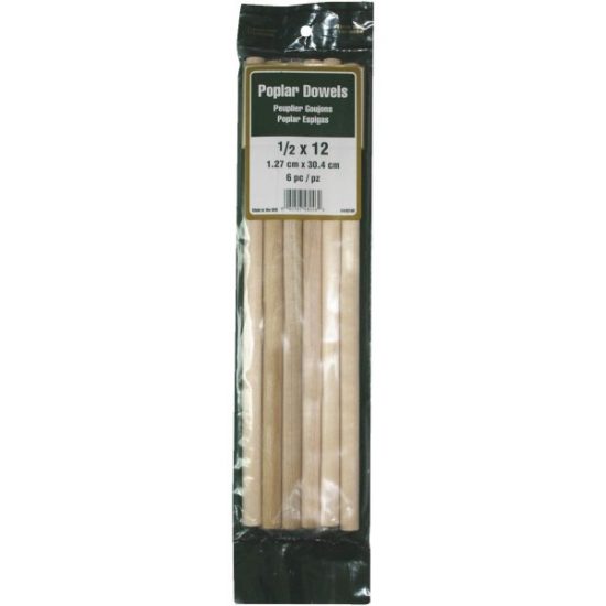 Madison Mill 1/2 In. x 12 In. Poplar Dowel Rod (6 Pieces)