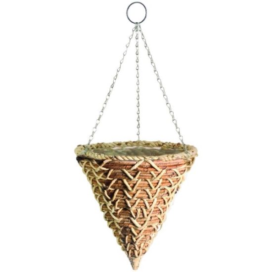 Gardman 14 In. Banana Braid Fiber Woven Hanging Plant Basket Cone