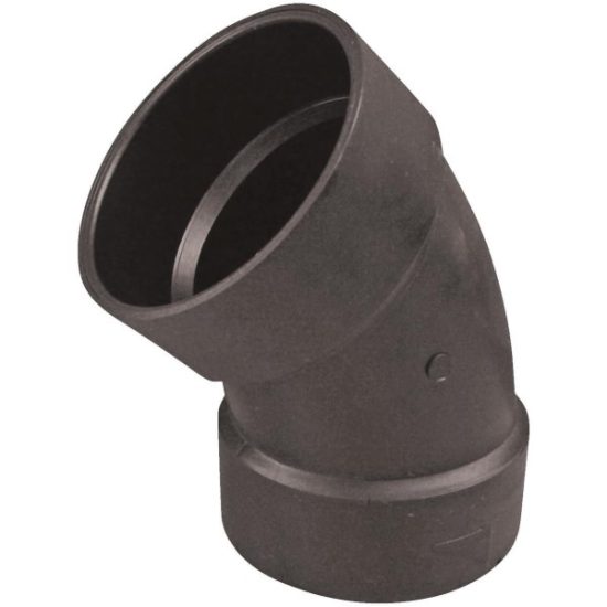 Charlotte Pipe 4 In. Hub x Hub 45 Deg. ABS Elbow (1/8 Bend)