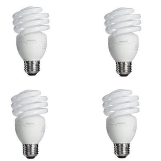 Philips Energy Saver 100W Equivalent Soft White Medium Base T2 Spiral CFL Light Bulb (4-Pack)