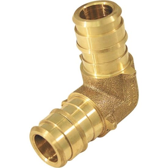Apollo Retail 1/2 In. Barb x 3/4 In. Barb 90 Deg. Brass Reducing PEX Elbow, Type A (1/4 Bend)