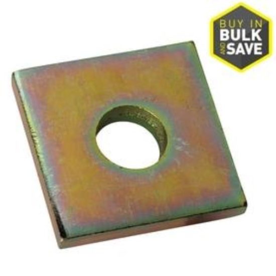 Superstrut 1-5/8 In. Square 3/8 In. Bolt Size Goldgalv Electroplated Zinc Square Washer