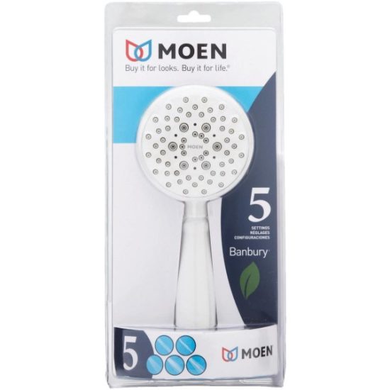 Moen Banbury 5-Spray 1.75 GPM Handheld Shower, White