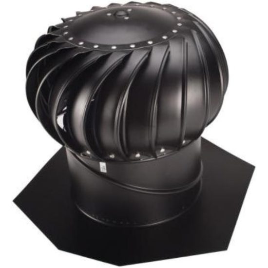 14 in. Black Aluminum Internally Braced Wind Turbine Roof Vent