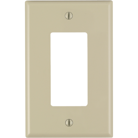 Leviton Decora 1-Gang Thermoplastic Nylon Mid-Way Rocker Wall Plate, Ivory