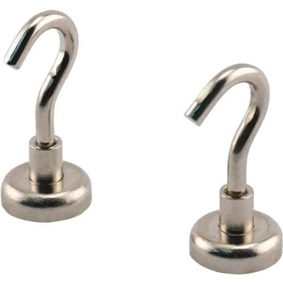 MagnetSource Grade 42 Neodymium 18 Lb. Capacity Magnet Hook (2-Pack)